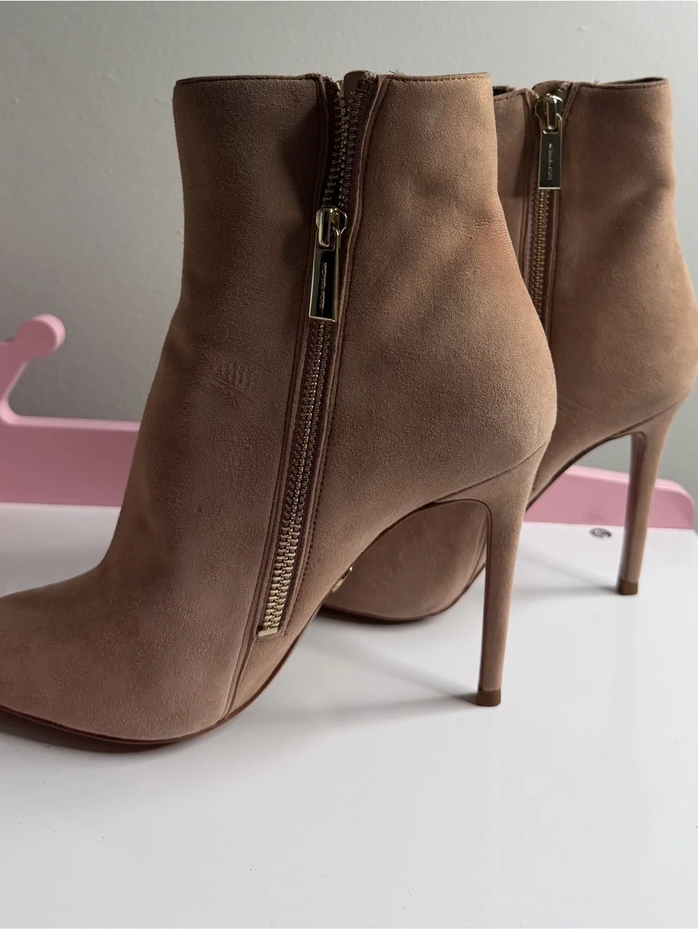 Michael Kors Suede Pointed-Toe Ankle Booties